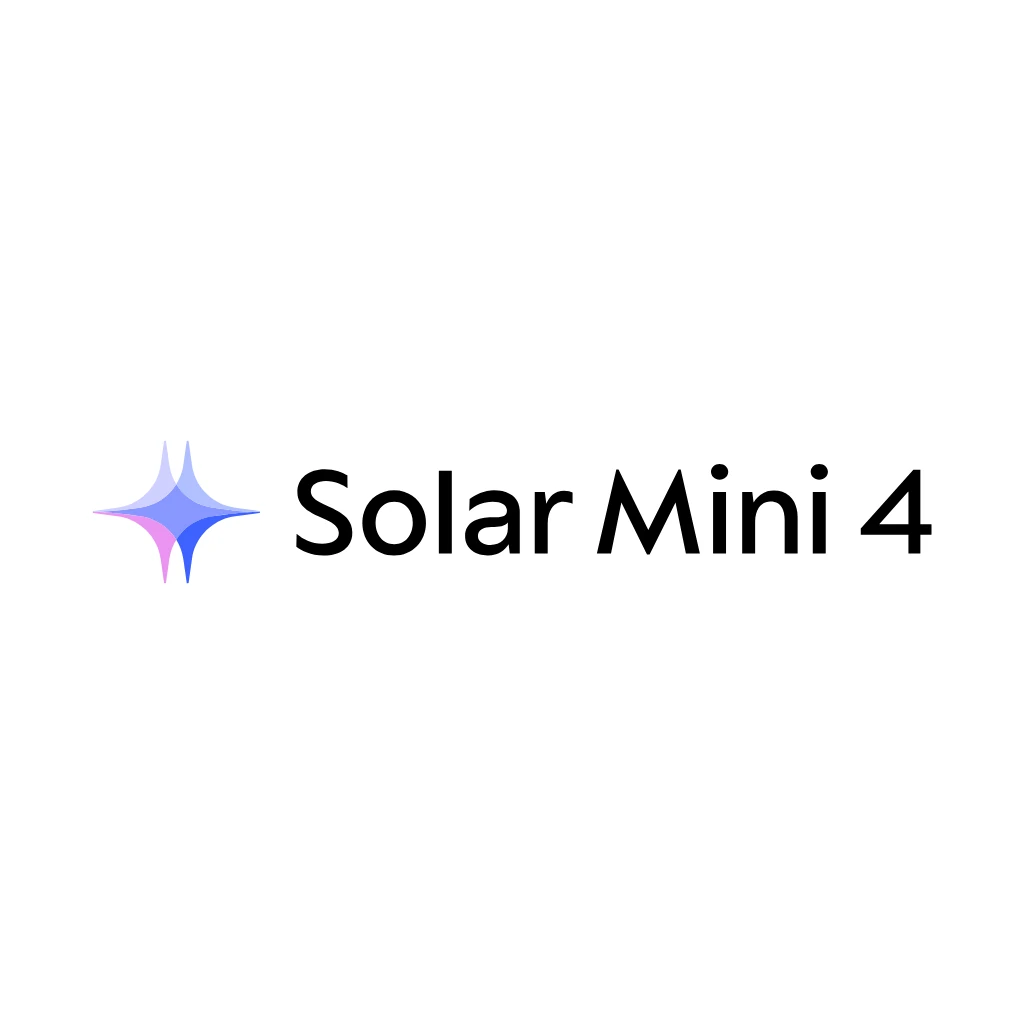 Solar Mini 4 name and Upstage symbol on a white background